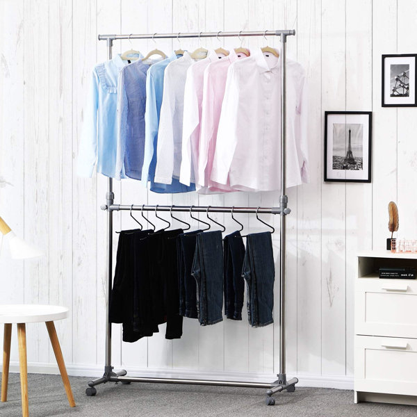 Rebrilliant Morella Adjustable Rolling Clothes Racks Wayfair.co.uk